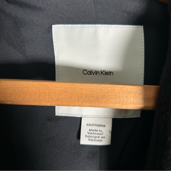 Calvin Klein Cashmere Wool Blend Black Winter Long Coat Overcoat XXL 2X NWT $699 - Picture 9 of 10